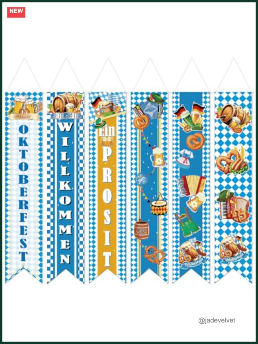 Oktoberfest Banners Bunting Decorations German Party Supplies Wall Hanging
